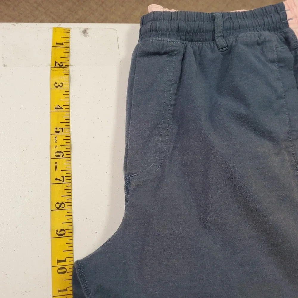 Birddogs Mens Colorblock Lined Athletic 7 In Shorts Size L Blue Pull On Stretch